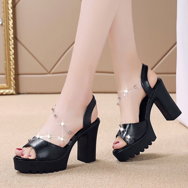 Chunky Heel Platform Sandals