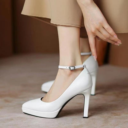 Pointy Platform Stiletto Heel Ankle Strap Sandals