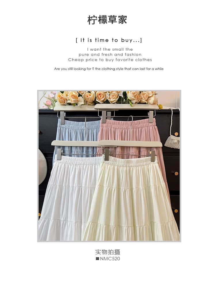 Tiered Midi A-Line Skirt - Available in 5 Shades