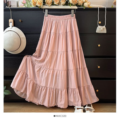 Tiered Midi A-Line Skirt - Available in 5 Shades