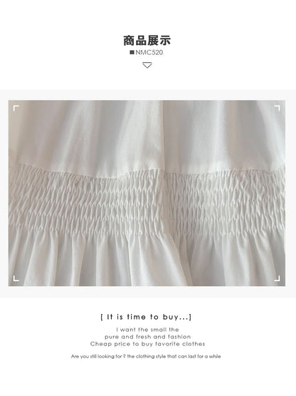 Ruffle Trim High-Rise A-Line Skirt - Elegant