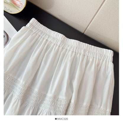Ruffle Trim High-Rise A-Line Skirt - Elegant