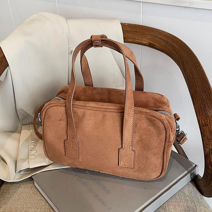 Faux Suede Shoulder Bag