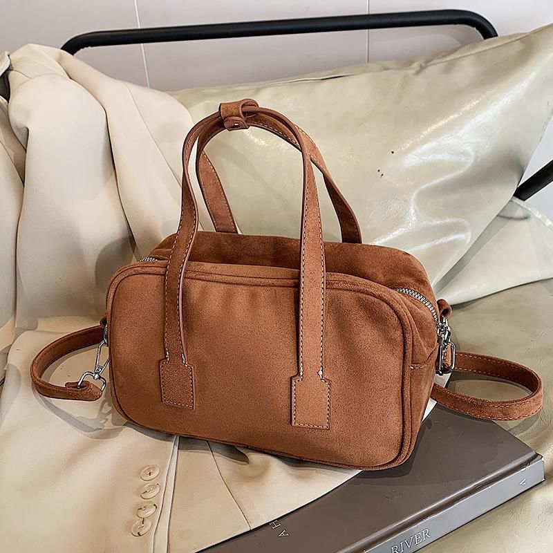 Faux Suede Shoulder Bag