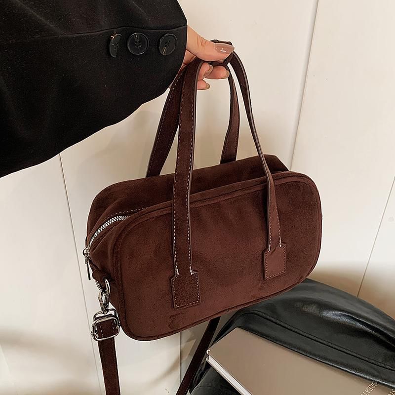 Faux Suede Shoulder Bag
