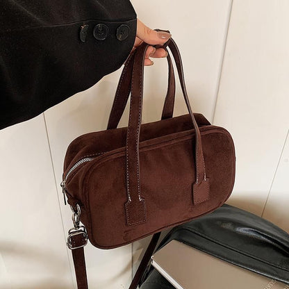 Faux Suede Shoulder Bag