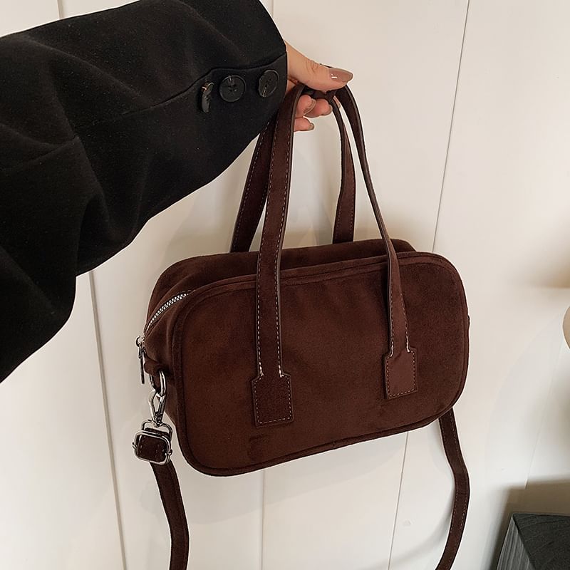 Faux Suede Shoulder Bag