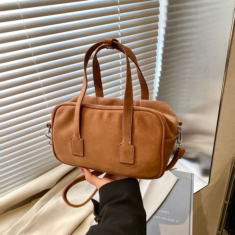 Faux Suede Shoulder Bag