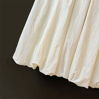 Elevated Bubble Hem Midi Skirt