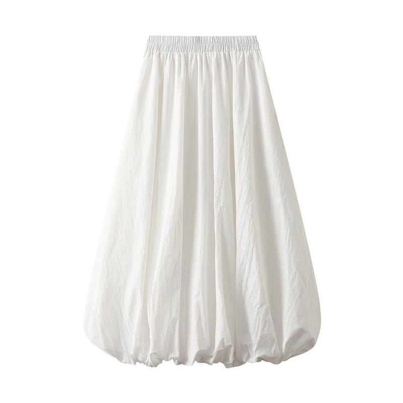 Elevated Bubble Hem Midi Skirt