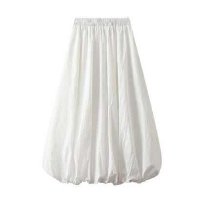 Elevated Bubble Hem Midi Skirt