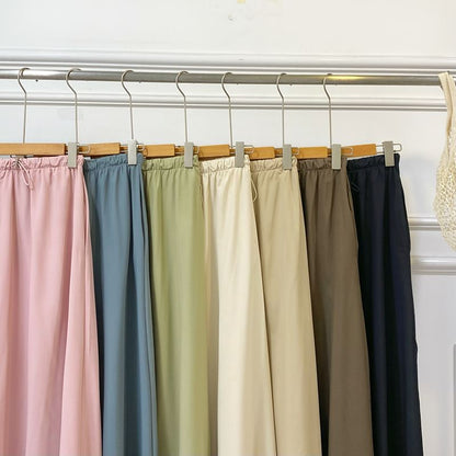 Casual Maxi A-Line Skirt with Drawstring Waist