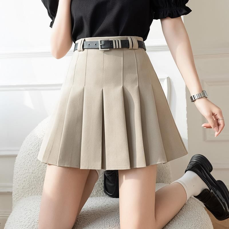 Pleated Mini Skirt - Solid High-Rise Classic
