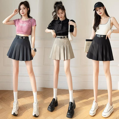 Pleated Mini Skirt - Solid High-Rise Classic