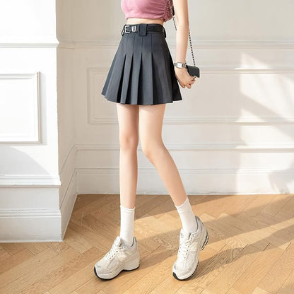 Pleated Mini Skirt - Solid High-Rise Classic