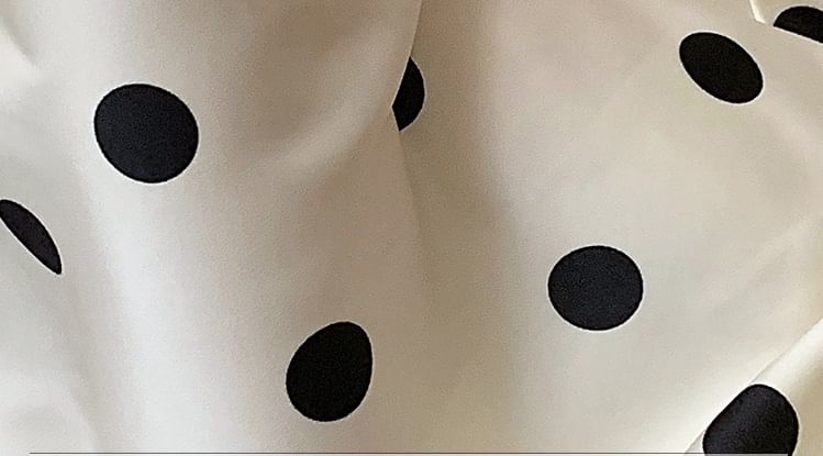Dotted Maxi A-Line Skirt - High Rise Retro Print