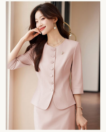 Jacket, Pencil Skirt & Top Three-Piece Set