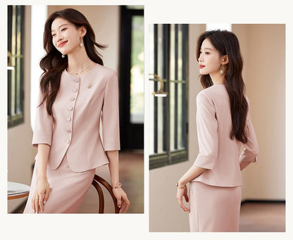 Jacket, Pencil Skirt & Top Three-Piece Set