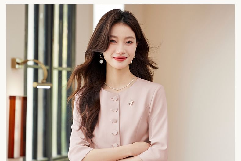 Jacket, Pencil Skirt & Top Three-Piece Set
