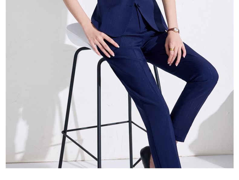 V-Neck Blazer, Cropped Trousers & Mini Pencil Skirt Set