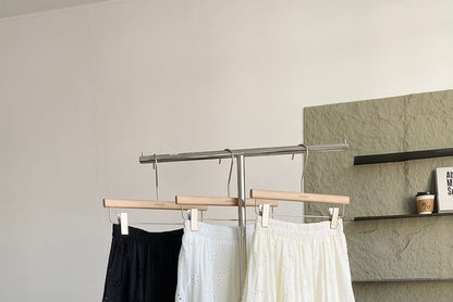 Lace Trim A-Line Midi Skirt