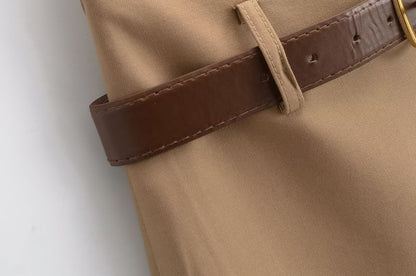 Low Rise Mini Pencil Skirt with Belt