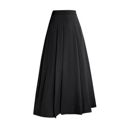 Accordion Pleat Midi A-Line Skirt