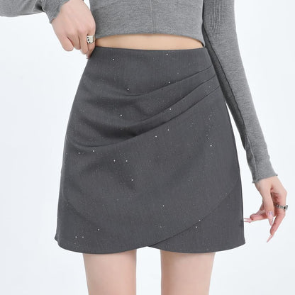 Glitter Ruched Mini Skirt