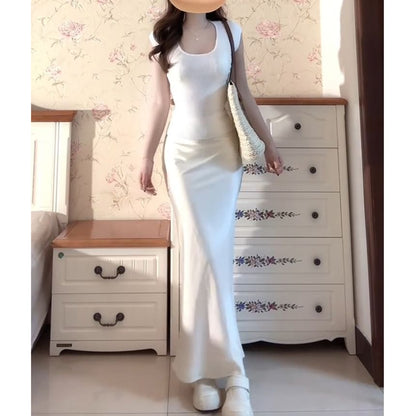Satin Fishtail Maxi Skirt