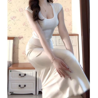 Satin Fishtail Maxi Skirt