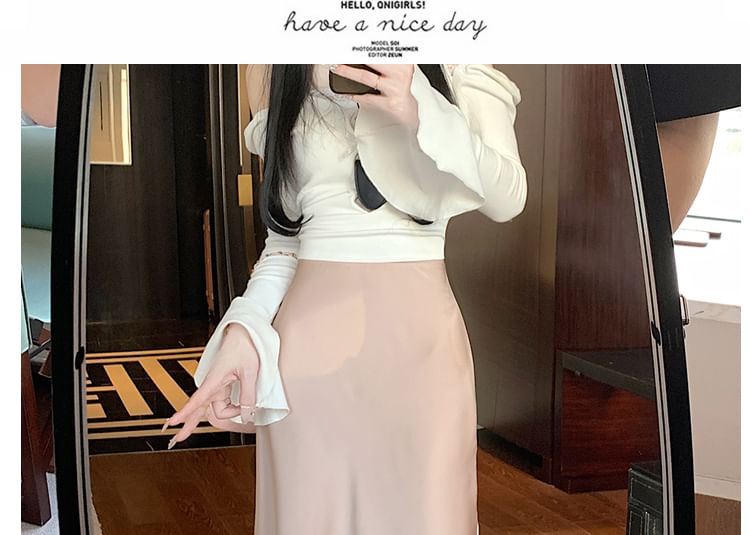 Satin Fishtail Maxi Skirt