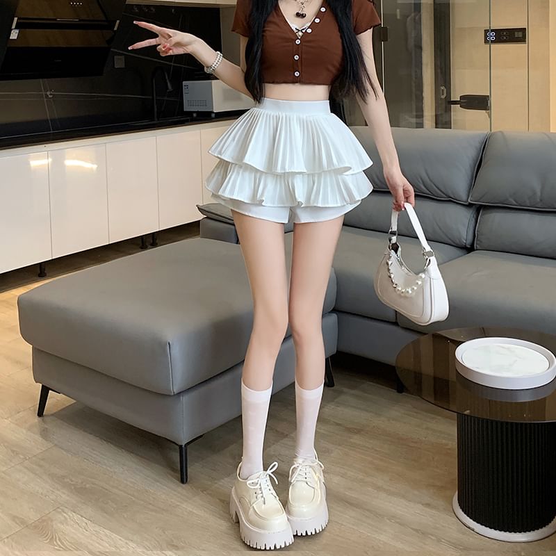 Ruffle Accordion Mini Skirt