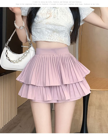Ruffle Accordion Mini Skirt