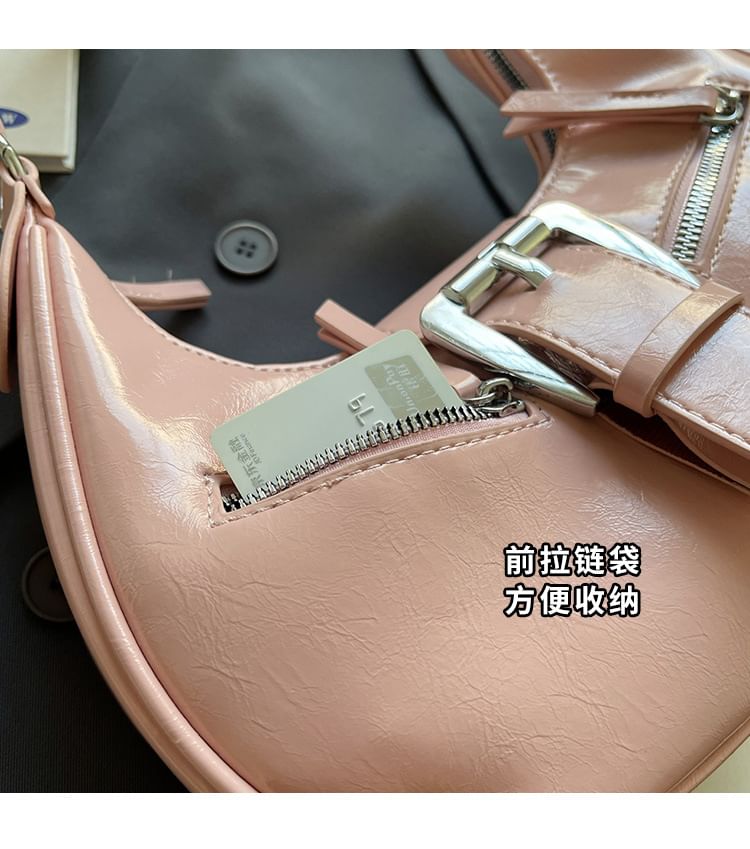 Faux Leather Bucked Shoulder Bag