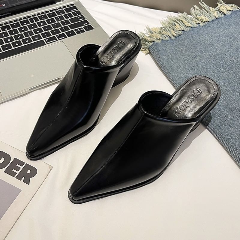 Pointed Wedge Mules