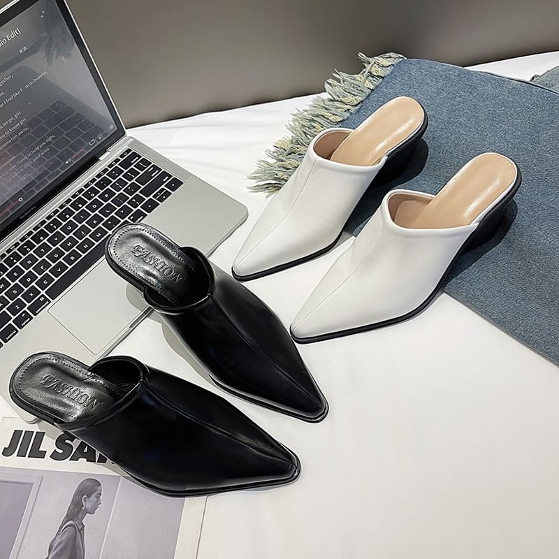Pointed Wedge Mules