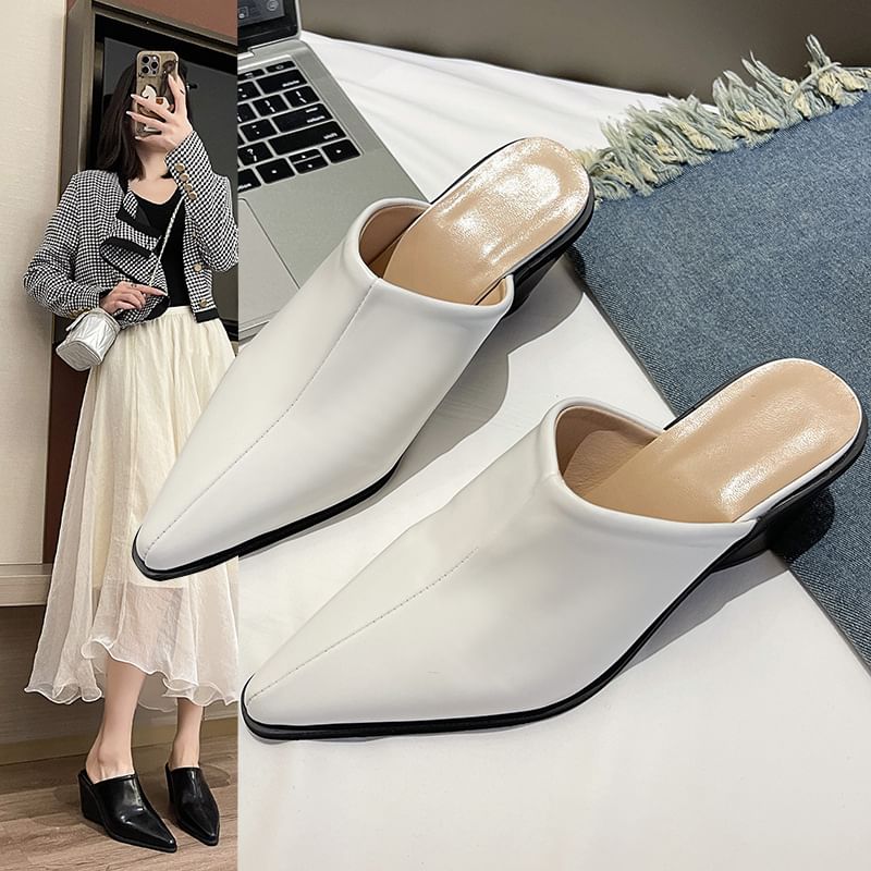 Pointed Wedge Mules