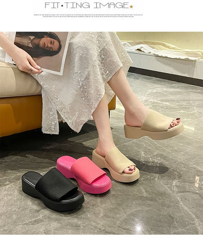 Platform Slide Sandals