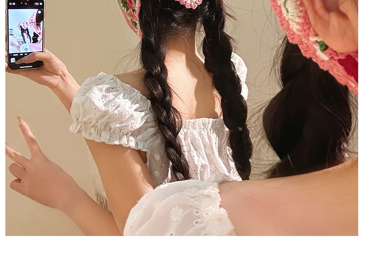 Scarf Triangle Floral Knit Plaid Head