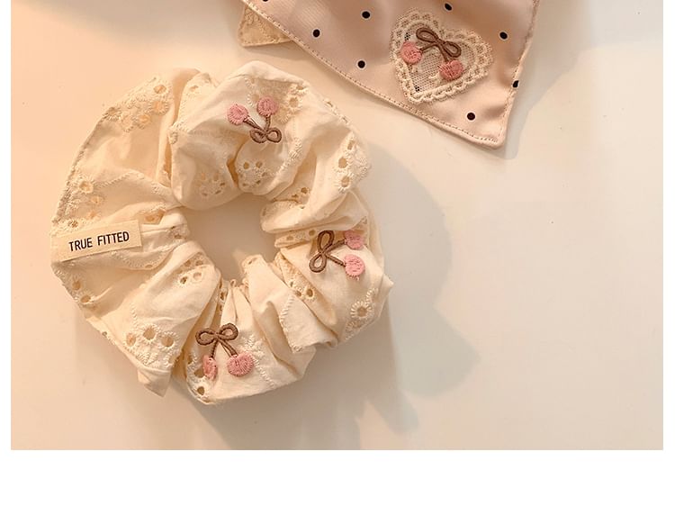 Scrunchie Polka Dot (Various Designs) Applique / Cherry