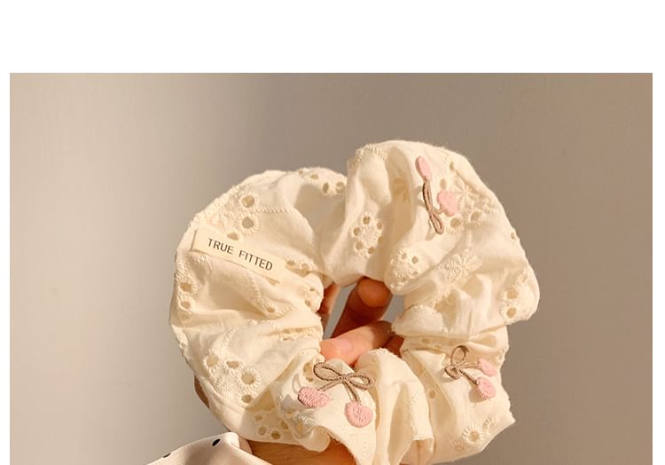 Scrunchie Polka Dot (Various Designs) Applique / Cherry