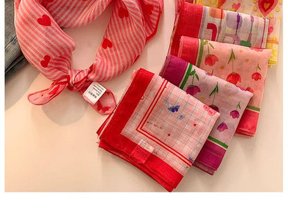 Print Scarf Head Linen Designs) Cotton (Various