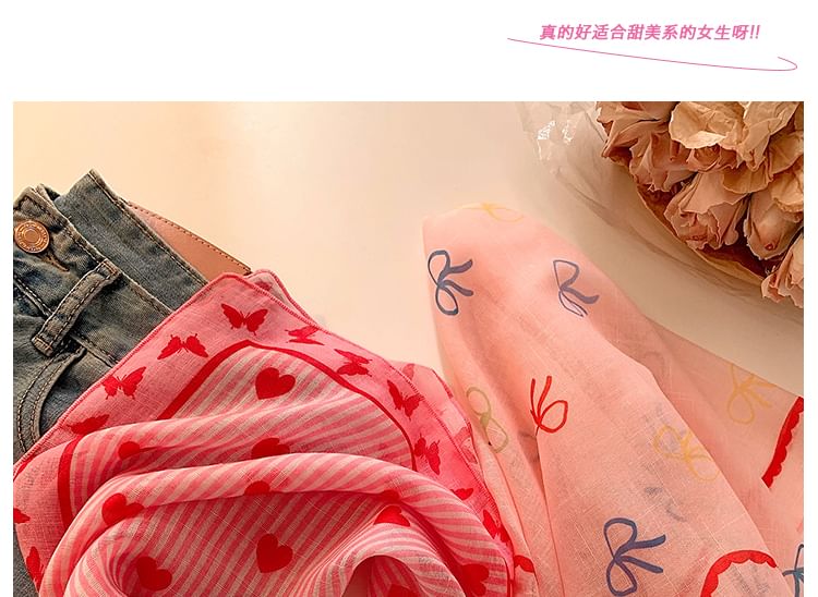 Print Scarf Head Linen Designs) Cotton (Various