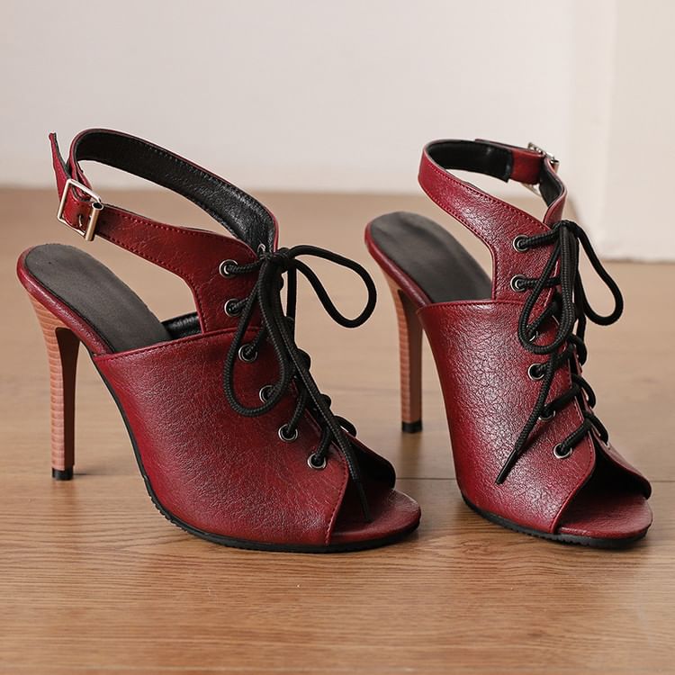 Stiletto Heel Lace Up Sandal