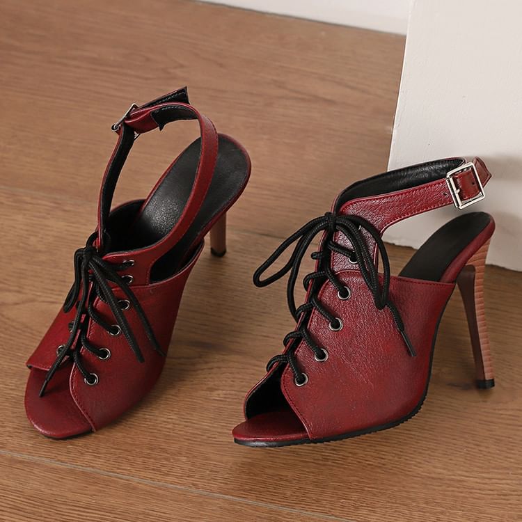 Stiletto Heel Lace Up Sandal