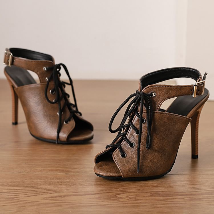 Stiletto Heel Lace Up Sandal
