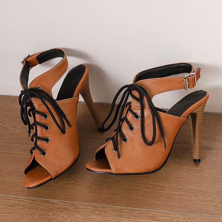 Stiletto Heel Lace Up Sandal