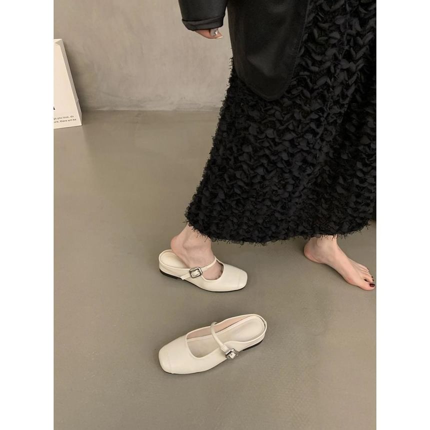Square-Toe Mary Jane Mules