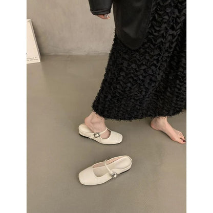 Square-Toe Mary Jane Mules