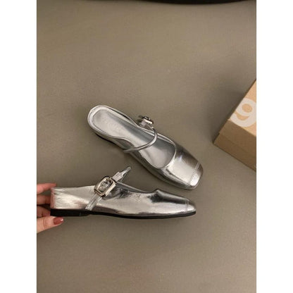 Square-Toe Mary Jane Mules